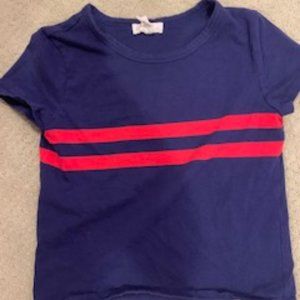 Blue striped red baby tee
